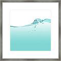 Water Surface And Wave On White Framed Print