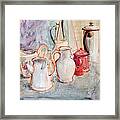 Watercolor Still Life With Red Can Framed Print