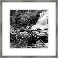 Waterfall Black And White Framed Print
