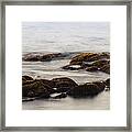 Waves And Rocks Framed Print