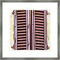 Weathered Brown Wood Shutters Of Tuscany Framed Print