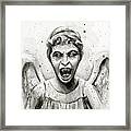 Weeping Angel Watercolor - Don't Blink Framed Print