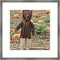 Werewolf In The Pumpkin Patch Framed Print