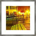 West End Night Lighted Steps Framed Print