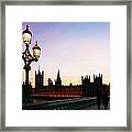 Westminster Bridge And Houses Of Framed Print