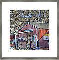 Wheel Sales Barn Framed Print