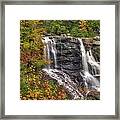 When Light And Water Falls-4a Bouquet And Three Cascades Over Blackwater Falls State Park Wv Autumn Framed Print