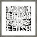 Whimsical Bathroom Decor Typography In Black And White Framed Print