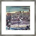 Whitby Harbour At Twilight Framed Print