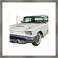 White 1958  Ford Thunderbird Classic Car Framed Print