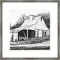 White Barn On Bluff Road Framed Print
