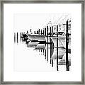 White Boats Ii - Outer Banks Bw Framed Print