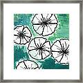White Petunias- Floral Abstract Painting Framed Print