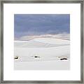 White Sands Cloudy Sunset Framed Print
