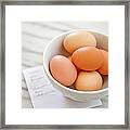 Whole Eggs And Grocery List Framed Print
