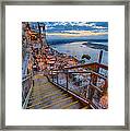 Wide Angle View Of The Oasis And Lake Travis - Austin Texas Framed Print