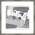 Wife Addresses Husband As Both Read Books In Bed Framed Print