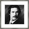 Will Ferrell Anchorman The Legend Of Ron Burgundy Drawing Framed Print
