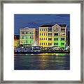 Willemstad Curacao At Night Panoramic Framed Print