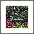 William And Mary Welcome Sign Framed Print
