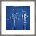 Wind Turbines Patent From 1984 - Blueprint Framed Print