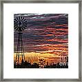 Windmill And The Sunset Framed Print