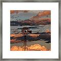 Windmill At Sunset V Framed Print