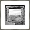 Window Onto Big Bend Desert Southwest Black And White Framed Print