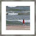 Windy Beach Walk Framed Print