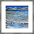 Windy Day At The Gulf    Pastel Framed Print