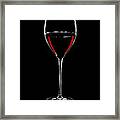 Wineglass Filled With Red Wine Silhouette Framed Print