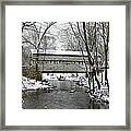 Winter At Valley Forge - Knox Covered Bridge Framed Print