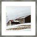 Winter Barn Framed Print