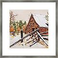 Winter - Barn - Snow In Nevada Framed Print