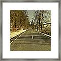 Winter-landscape With Country Road Framed Print