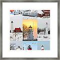 Winter Lighthouses In Michigan Framed Print