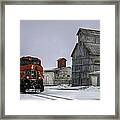 Winter Mixed Freight Through Castle Rock Framed Print