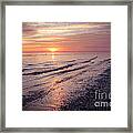 Winter Sunset At The Beach Framed Print