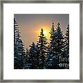 Winter Sunset From Grouse Mountain Framed Print