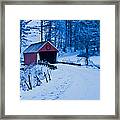 Winter Vermont Covered Bridge Framed Print