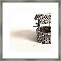 Wishing Well With Wooden Bucket And Rope Framed Print