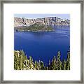 Wizard Island  In Crater Lake Framed Print