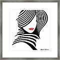 Woman Chic In Black And White Framed Print