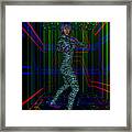 Woman In Cyber Passage Framed Print