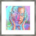 Woman Listening To Sound Framed Print