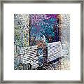 Woman On A Bench Framed Print