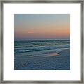 Woman On Beach At Dusk Framed Print