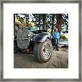 Woman Standing Next To Renovated Truck Framed Print
