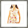 Woman Wearing Sundress Framed Print