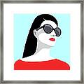 Woman Wearing Sunglasses Framed Print